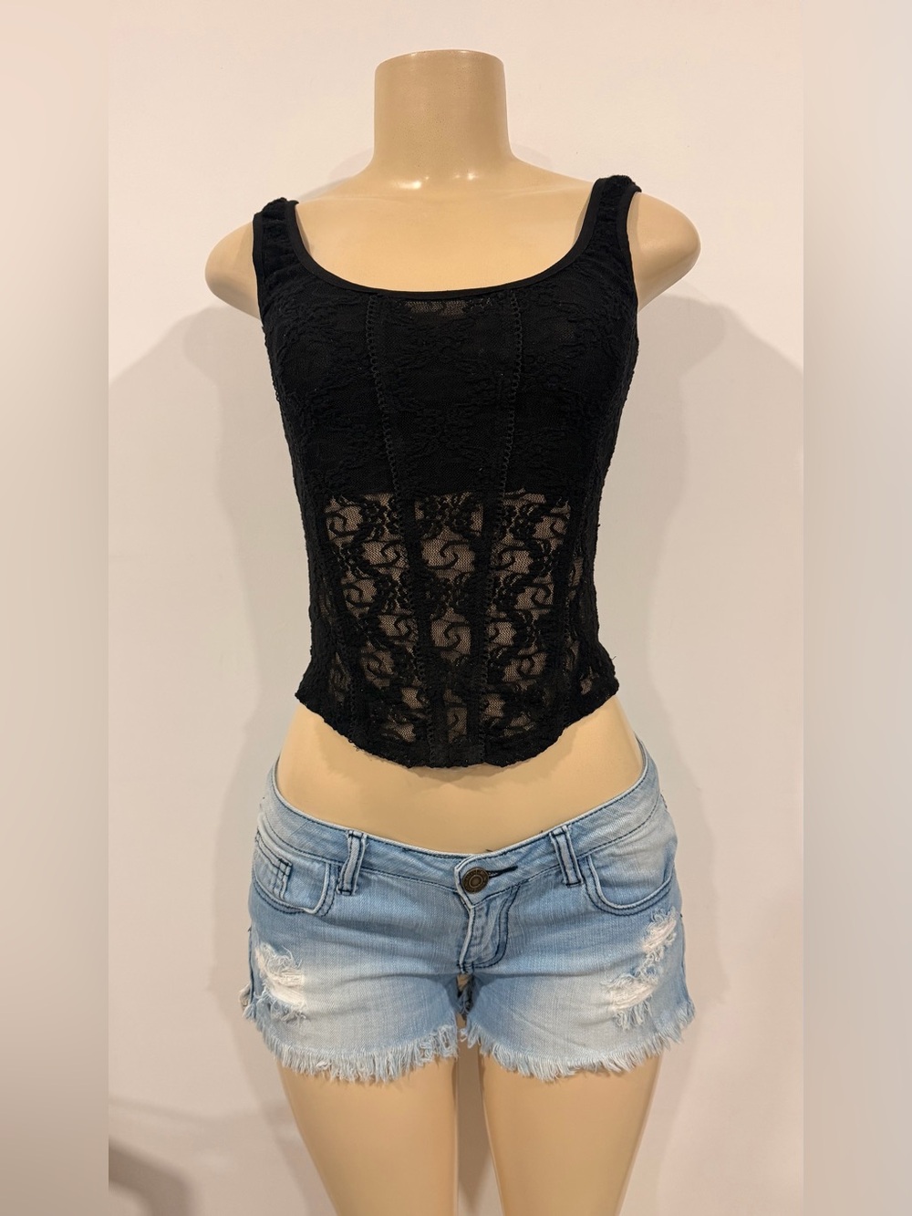 Machine Light Wash Distressed Denim Shorts with Side Zippers 💙